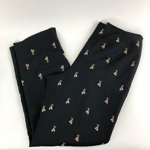 Talbots Women 10 Dress Pants Black Bow Pure Silk